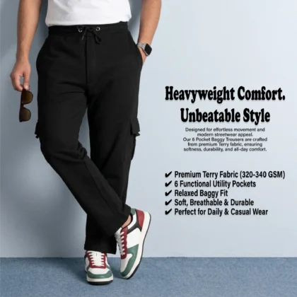 6 POCKET BAGGY TROUSER BLACK