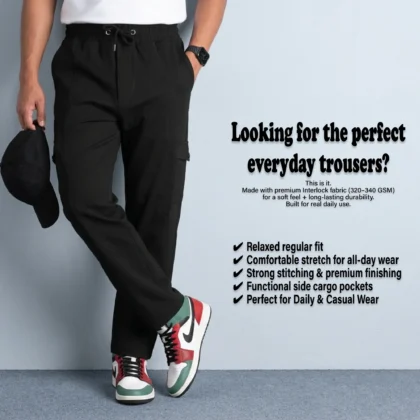 SIDE POCKET TROUSER BLACK
