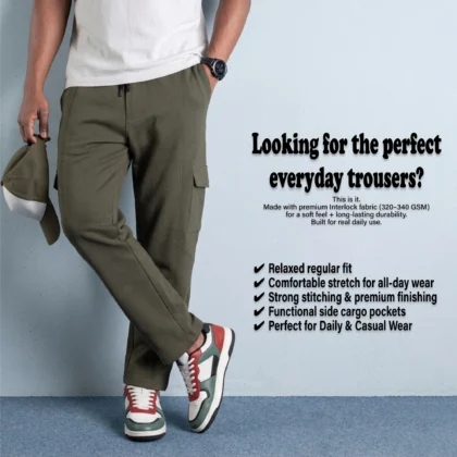 SIDE POCKET TROUSER OLIVE
