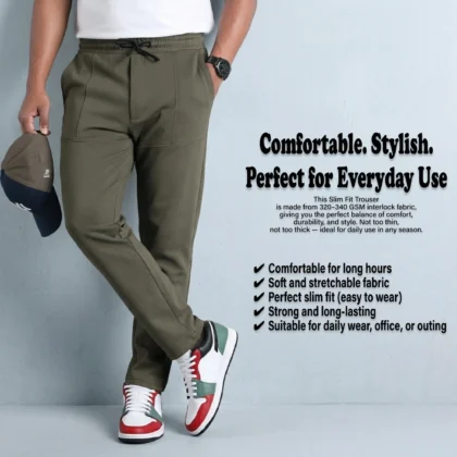 SLIM FIT TROUSER OLIVE