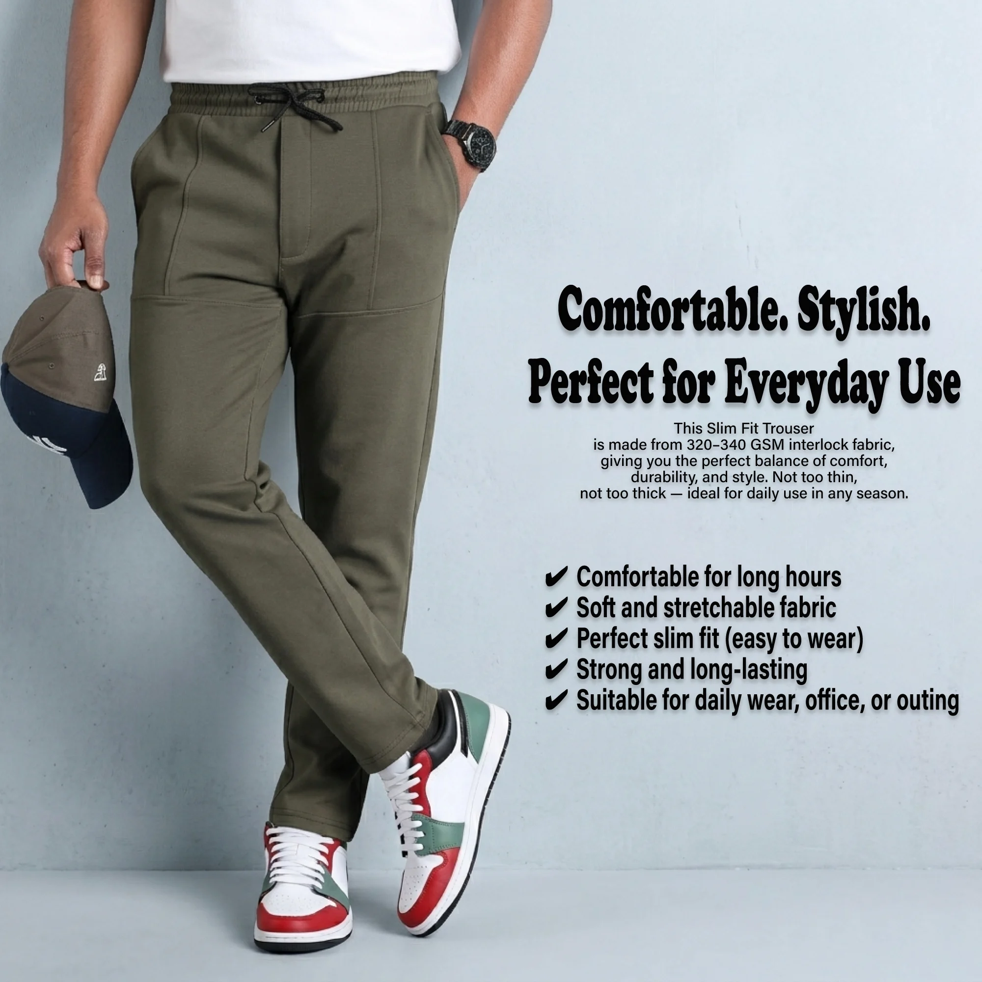 SLIM FIT TROUSER OLIVE