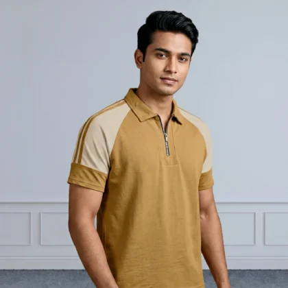 RAGLAN POLO GOLDEN BROWN