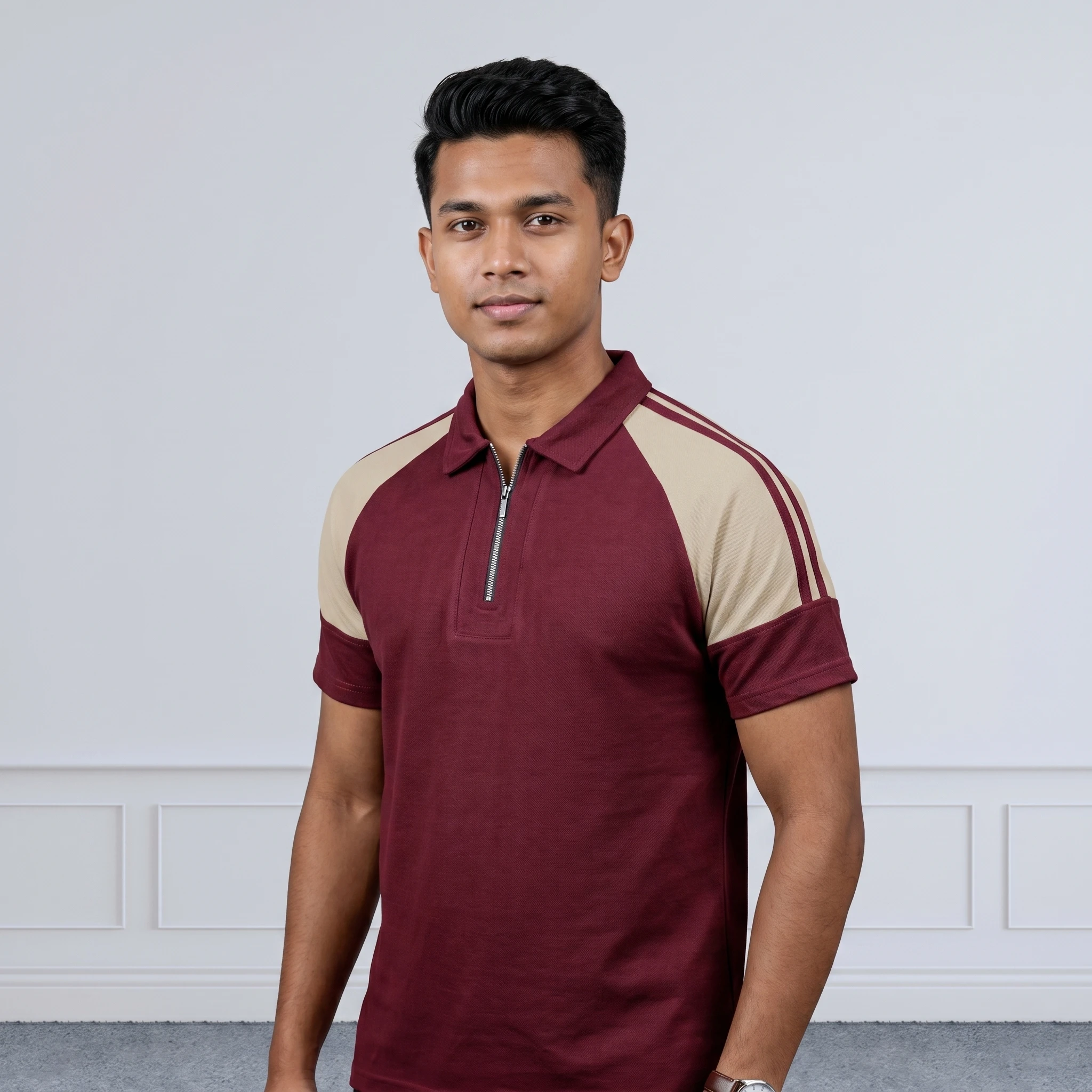 RAGLAN POLO MAROON