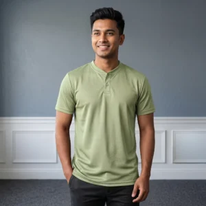 Aero-Mesh Henley Tee SAGE GREEN